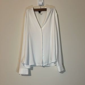Halogen White Button Up Blouse
